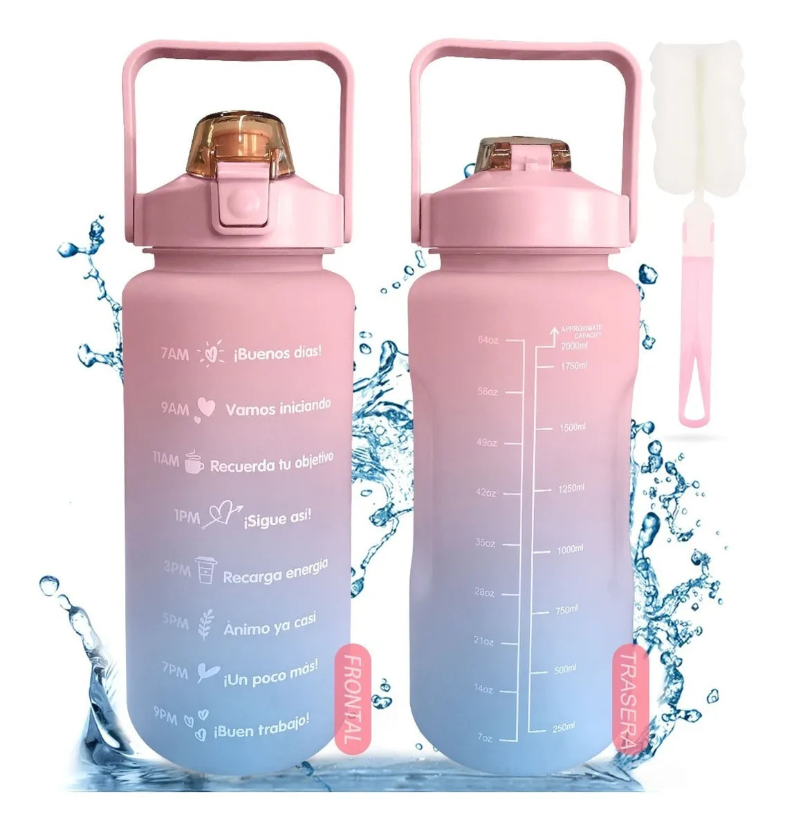 Botella De Agua 2 litros Motivacional Deportiva De Gran Capacidad – MUUNSOY