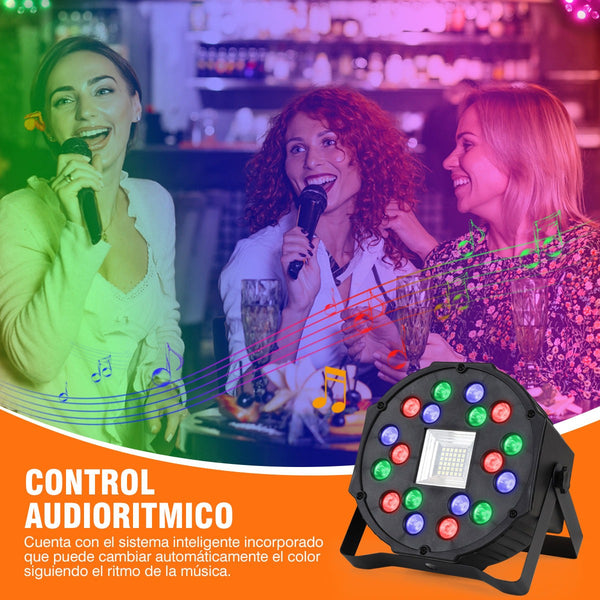 Cañon De Led Rgb 18x1 Audioritmico Control Dmx512 Multicolor