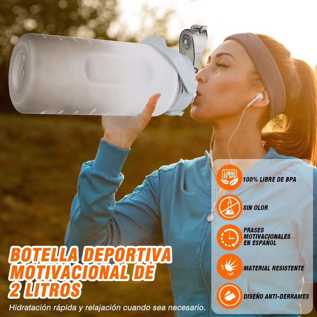 Botella de Agua Deportiva 2l con Frases